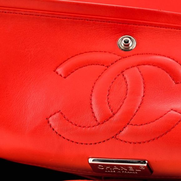 Chanel Classic Double Flap Bag Python Medium Orange - Picture 9 of 13
